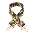Detail of adjustable floral strap with sunflower pattern and gold metal lobster clasps - 512 Sunflower (Gold Buckle)