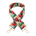 Adjustable 5cm wide floral strap for crossbody bags with gold hardware and hibiscus print - 513 Large Flower (Gold Buckle)