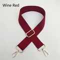 Detail of adjustable wine red canvas shoulder strap with gold metal lobster clasps - Burgundy