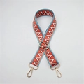 Adjustable colorful ethnic geometric woven canvas bag strap with gold metal hooks - Rainbow Gold