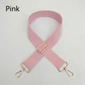 Dettaglio tracolla in cotone rosa con fibbie regolabili e ganci in metallo oro chiaro - Chiusura in Argento / Rosa