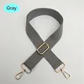 Adjustable grey cotton shoulder strap with golden metal lobster clasps for handbags - Gray