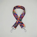 Detail of adjustable bohemian colorful woven strap with silver metal lobster clasps - Colorful Silver Buckle