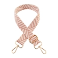 3.8cm wide adjustable woven shoulder strap with pink chevron pattern and gold hardware - Pink White