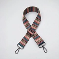 Adjustable woven colorful striped purse strap with dark grey metallic lobster clasps - Colorful Gunmetal
