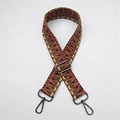 Ethnic woven shoulder strap with geometric patterns and dark metal lobster clasps - Woven Dark Color-Gunmetal