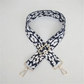 Correa de bolso ajustable ancha con estampado de leopardo blanco y negro y ganchos dorados - Blanco