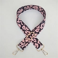 Correa ancha ajustable con estampado de leopardo rosa y ganchos metálicos dorados - Rosa