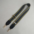 Detail of adjustable wide bag strap with blue, yellow and white geometric patterns - Multicolor Black