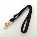 Adjustable black nylon shoulder strap with gold metal lobster clasps for crossbody bags - Black