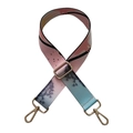 Ethnic style adjustable wide shoulder strap with pink and blue gradient graffiti pattern - Ice Cream Style with Gold Buckle