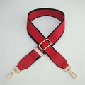 Tracolla larga regolabile in nylon rosso e nero con ganci in metallo oro - Rosso