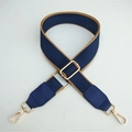 Tracolla regolabile in nylon blu navy con fibbie dorate e bordi a contrasto - Blu
