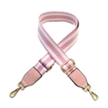 Pink and white striped wide shoulder strap for cross-body bags with gold hardware - Striped Pattern (Pink)