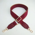 Adjustable burgundy crossbody strap with gold metal buckles for shoulder bags - Burgundy
