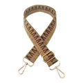 Close-up of bohemian geometric jacquard bag strap with gold metal lobster clasps - 30-Multicolor Khaki Green