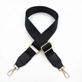 Schwarzer Nylon Schultergurt mit goldener Metallschnalle für Umhängetaschen Zubehör - Schwarz