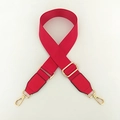 Correa de hombro ajustable en nailon rojo con ganchos de metal dorado para bolsos - Rojo