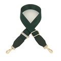 Correa ancha ajustable de nailon verde oscuro con hebillas de metal dorado pulido - Verde