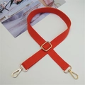Detail of adjustable orange cotton strap with golden metal lobster hooks for handbags - Orange