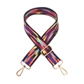 Tracolla boho regolabile con motivi etnici intrecciati viola e corallo - Nuvole Bordo Nero