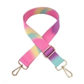 Tracolla regolabile in nylon sfumato macaron con moschettoni in metallo dorato - Iridescente
