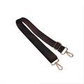 Dettaglio tracolla in nylon marrone scuro con fibbia in metallo dorato e gancio girevole - Cinturino Marrone con Fibbia in Canna di Fucile