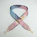 Verstellbarer Webgurt mit rosa floralem Aquarellmuster und Goldbeschlägen - Eiscreme-Muster Mit Rosa Lederende