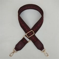 Adjustable wide replacement bag strap with red arrow weave pattern and gold hardware - Coffee 1