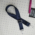 Verstellbarer marineblauer Nylon-Schultergurt für Herrentaschen mit silbernen Metallhaken - Blau Silberne Schnalle