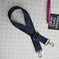 Dunkelblauer Nylon-Taschengurt mit verstellbarer Metallschnalle und Karabinern - Blau Gunmetal Schnalle