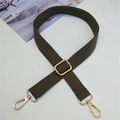 Adjustable dark green cotton canvas strap for crossbody bags with gold lobster clasps - Army Green