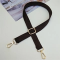 Tracolla regolabile in cotone marrone scuro con fibbie in metallo dorato per borse - Marrone