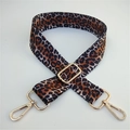 Adjustable leopard print wide strap with gold metal hooks for crossbody bags - Leopard Print