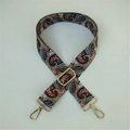 Ethnic wide adjustable replacement strap with paisley pattern and gold metal hooks - Silver Clasp / Phoenix Tail Flower