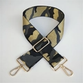 Detail of 5cm wide camouflage shoulder strap with premium gold adjustable hardware - Grey Camouflage (Silver Buckle)