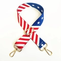 Adjustable crossbody bag strap featuring American flag pattern with gold metal buckles - National Flag Gold Buckle