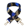 5cm wide camo star pattern adjustable bag strap with gold metal hooks for crossbody bags - Blue Camo