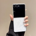 Elegant glitter phone case for Samsung Galaxy Z Flip with marble pattern and glossy finish - Matte Hard Shell - White Glitter Epoxy / Samsung ZFlip3