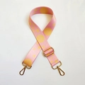 Bandoulière en nylon rose ajustable avec motif étoiles jaunes et mousquetons dorés - Rose
