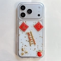 Transparente iPhone-Hülle mit Goldfolie und traditionellen roten Glücksbringern - Goldfolie Epoxid Steigender Erfolg / iPhone 7/8/SE 2020