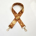 Adjustable brown strap with golden stars and metal hooks for crossbody bags - Brown
