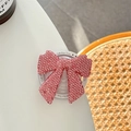 Detailansicht der Handyhalterung mit rosa Strass-Schleife und Gift For You Aufdruck - Sternenharz Strass Schleife / Rosa / Magnetic