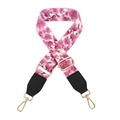 Adjustable shoulder strap for handbags featuring vibrant pink cherry blossom patterns - Silver Clasp / Pink Flower with Black Trim