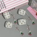 AirPods protective case with rhinestone cherry design and bow pendant accessory - Pink Rhinestone Cherry-With Pendant-Transparent / AirPods 1/2 Gen