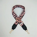 Pink and black leopard print crossbody bag strap with gold metal swivel hooks and buckles - Pink Spots