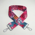 Verstellbarer breiter Taschenriemen aus Leinwand mit Blumenmuster und Silberhaken - Rotes Blumenmuster Silberne Schnalle