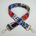 Verstellbarer Retro-Taschenriemen mit Florida-Aufdruck und goldfarbenen Metallhaken - Silber Schnalle / Bunter Buchstabendruck