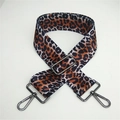Verstellbarer breiter Schultergurt mit Leopardenmuster und dunklen Metallteilen für Taschen - Leopard-Muster Gunmetal-Schnalle