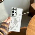 Luxus Strass-Schleife Handyhülle für Samsung S25 Ultra mit klaren Herz-Akzenten und Design - Strass Große Schleife (Samsung A16)